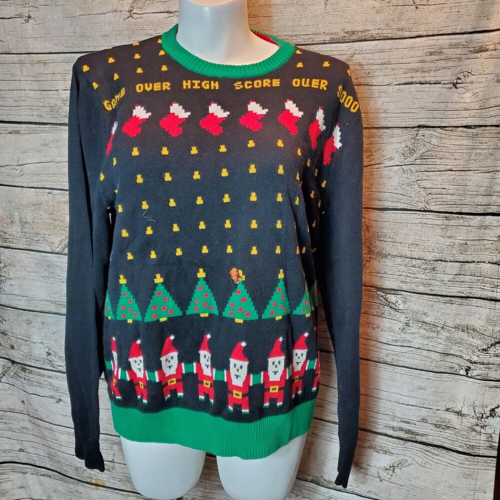 Ugly Christmas Sweater Size XXL Video Game Over Gaming Alex Stevens